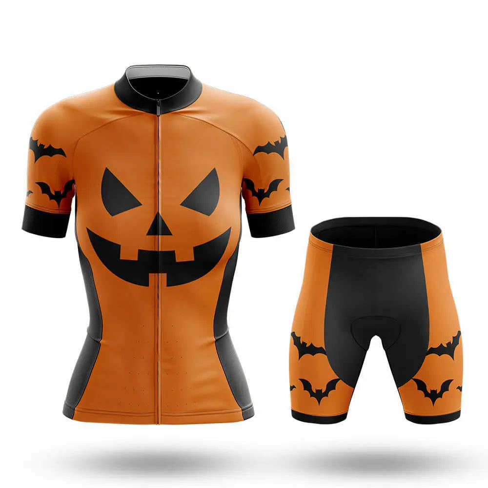 Pumpkin Face - Orange - Women - Cycling Kit