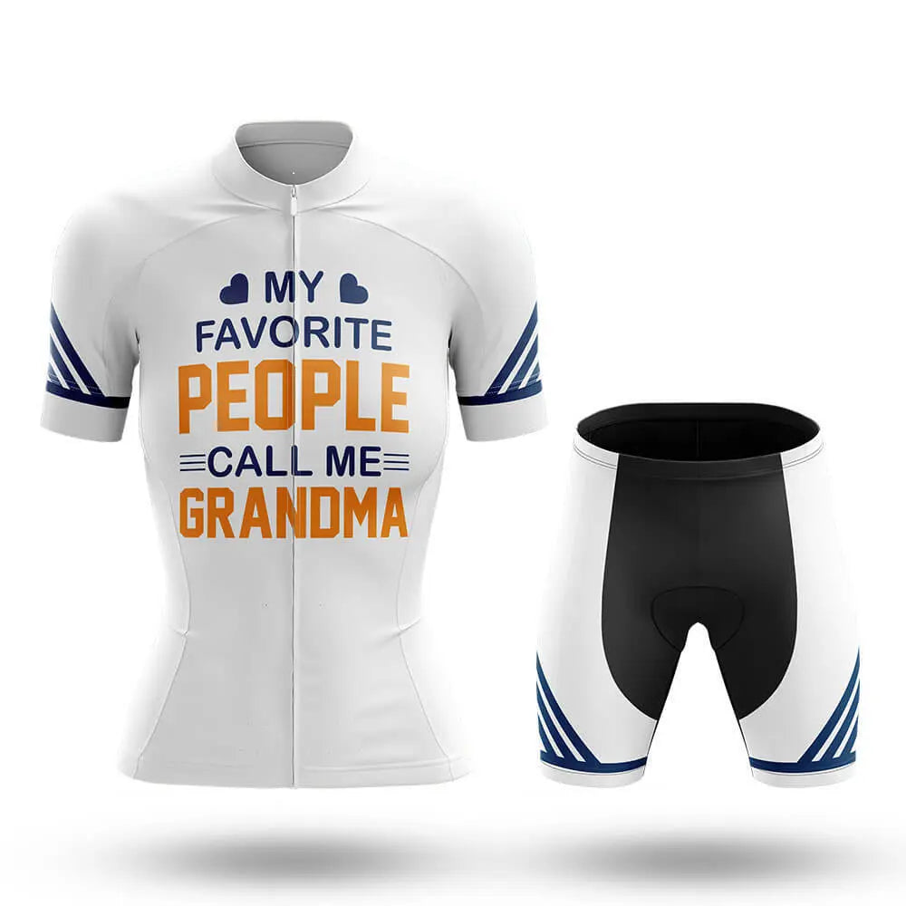 Call Me Grandma - White - Women Cycling Kit