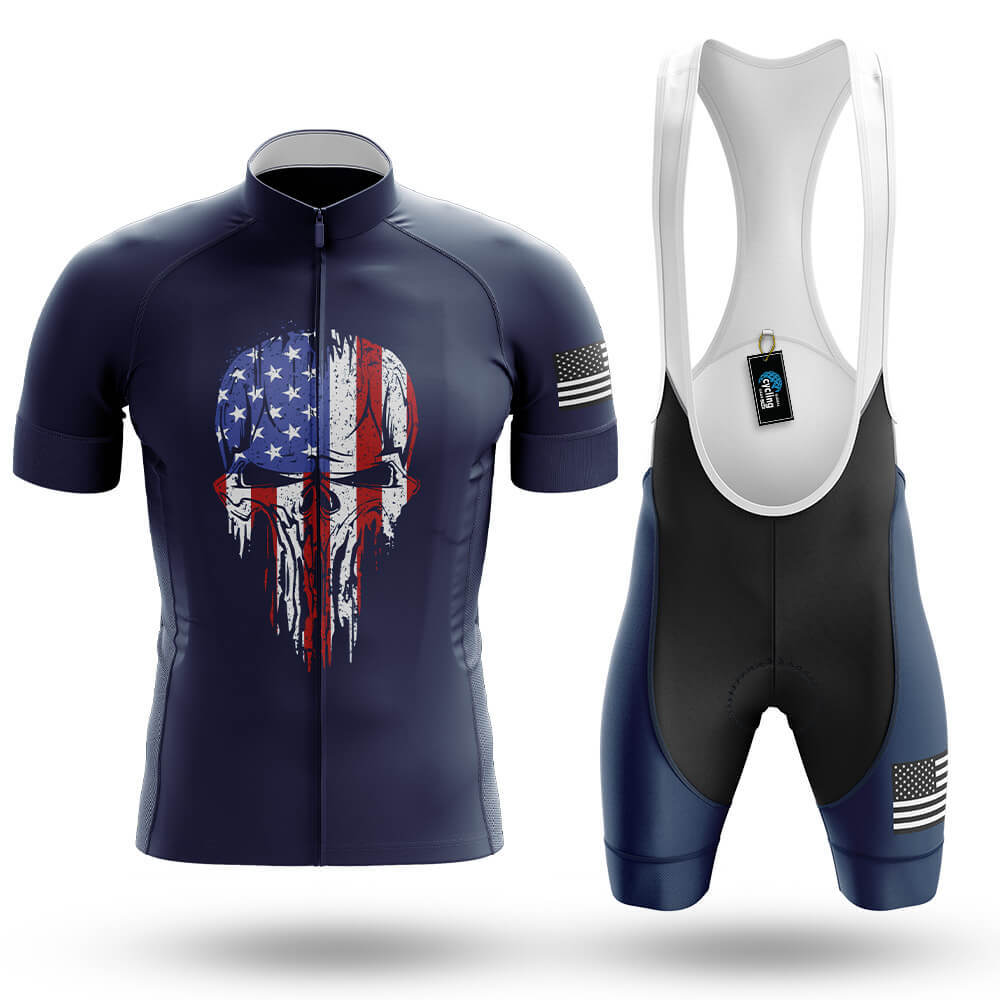 USA Flag Skull V4 - Men's Cycling Kit
