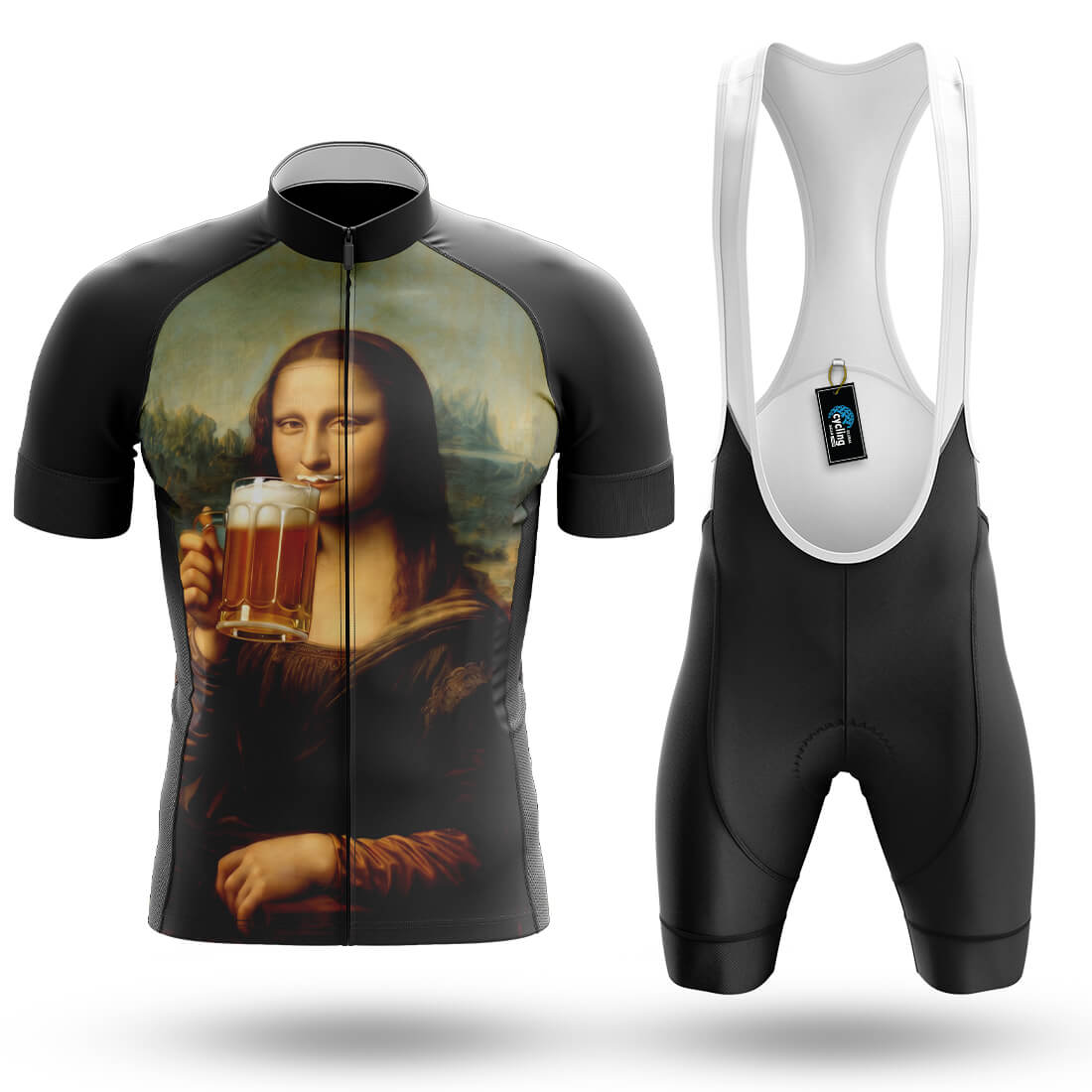 Mona Lisa Drinking Beer - Men's Cycling Kit