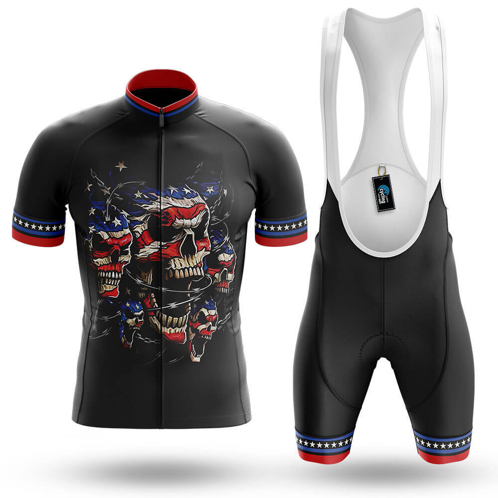 USA Flag Skull V3 - Men's Cycling Kit