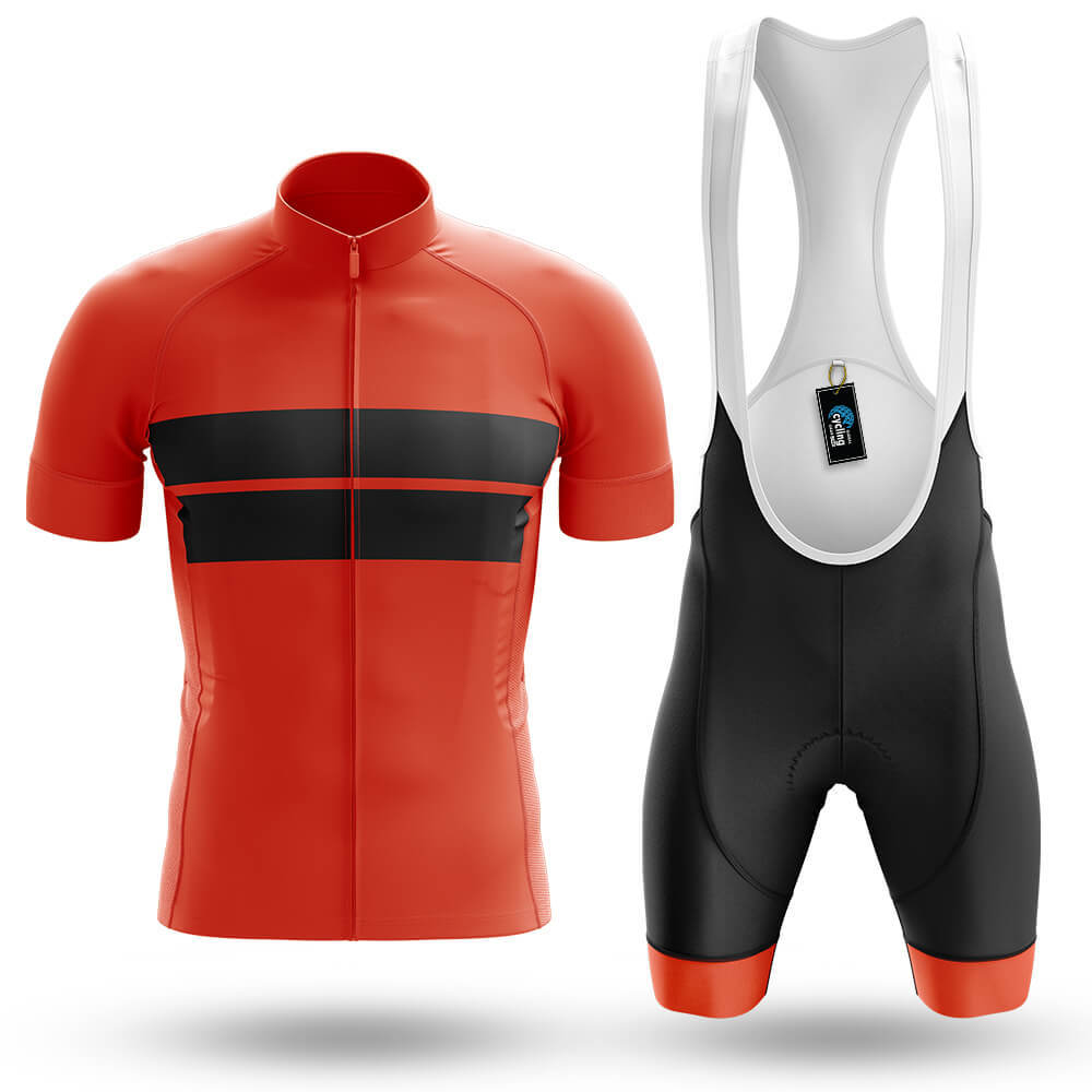 Retro Two Stripes - Orange - Men's Cycling Kit