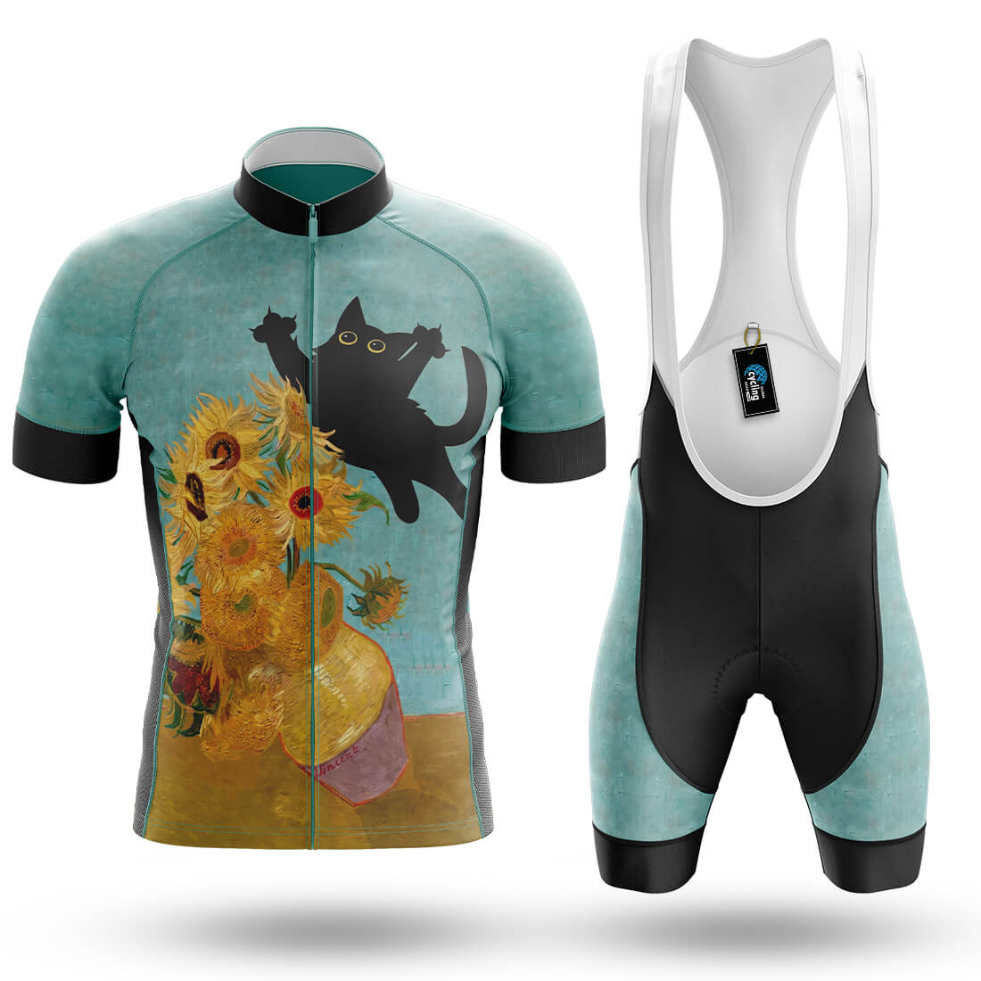 Black Cat Sunflower - Men's Cycling Kit