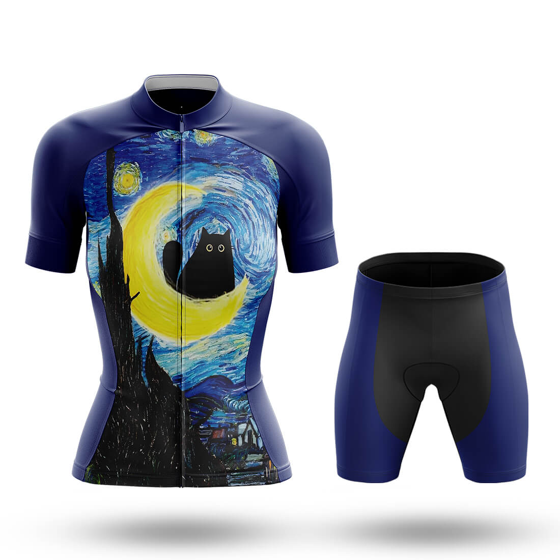 Starry Night Cat - Women's Cycling Kit