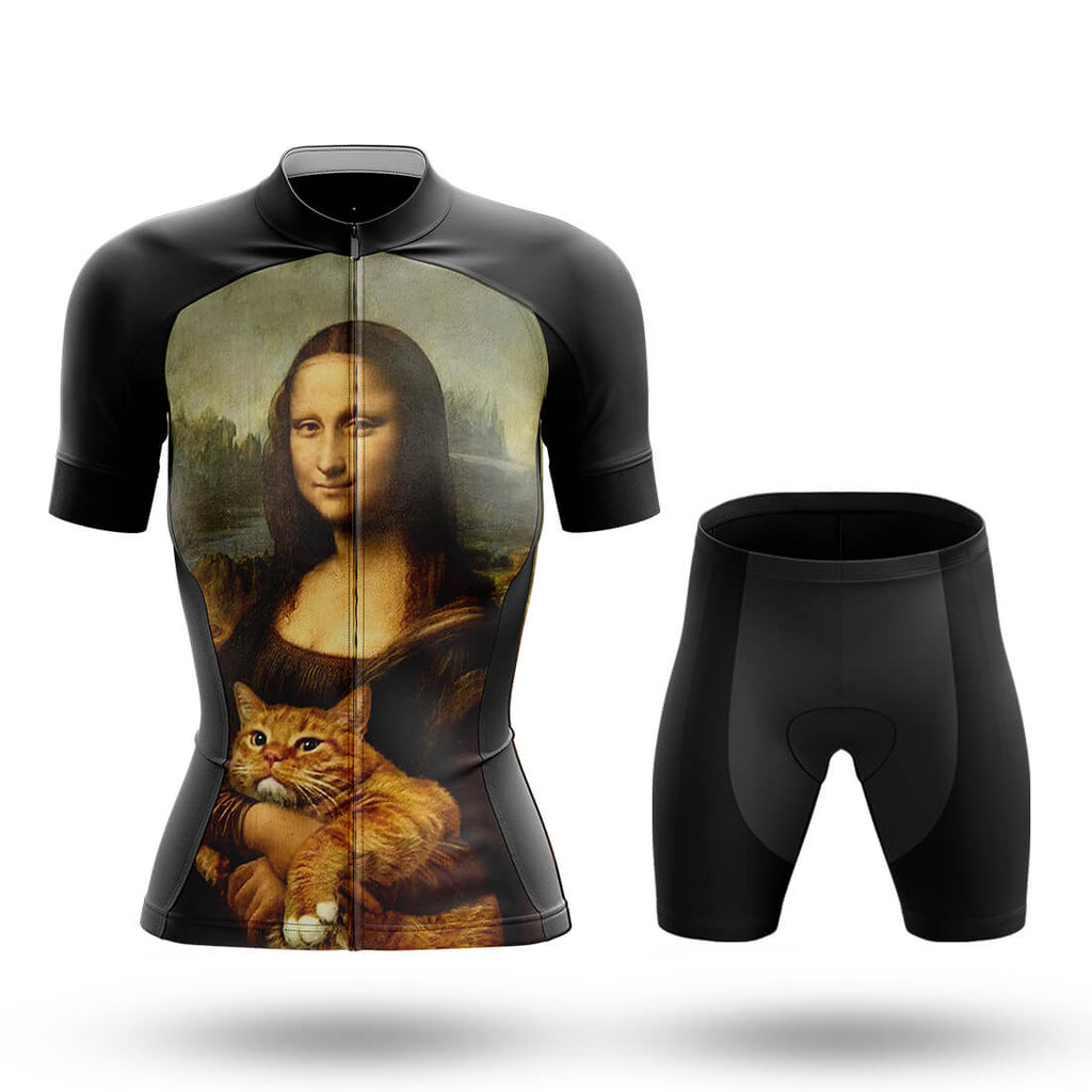 Mona Lisa With Orange Cat - Women's Cycling Kit