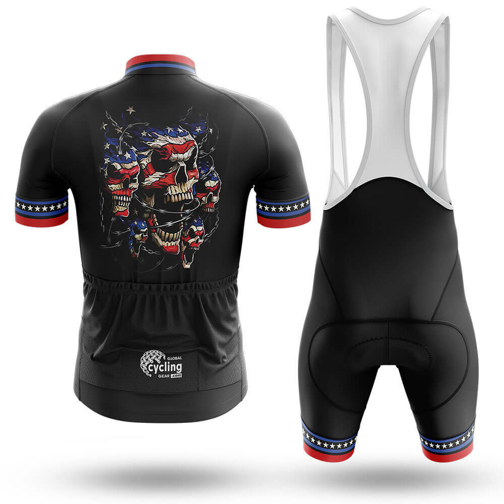USA Flag Skull V3 - Men's Cycling Kit