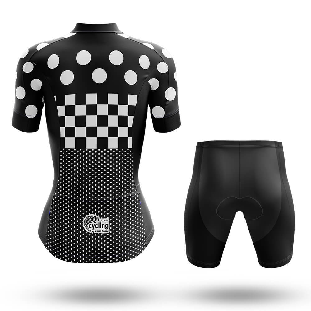Polka Dots - Black White - Women's Cycling Kit