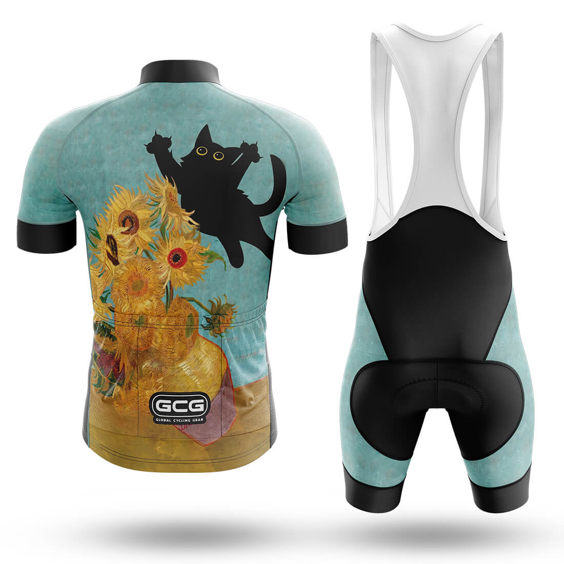 Black Cat Sunflower - Men's Cycling Kit