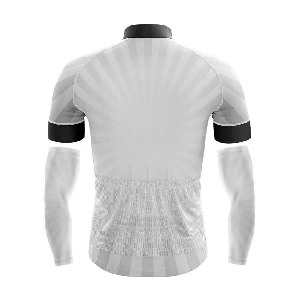 Cool Cycling Jersey With Arm Sleeves Ride My Bike Black White Red Mens Bike Jersey