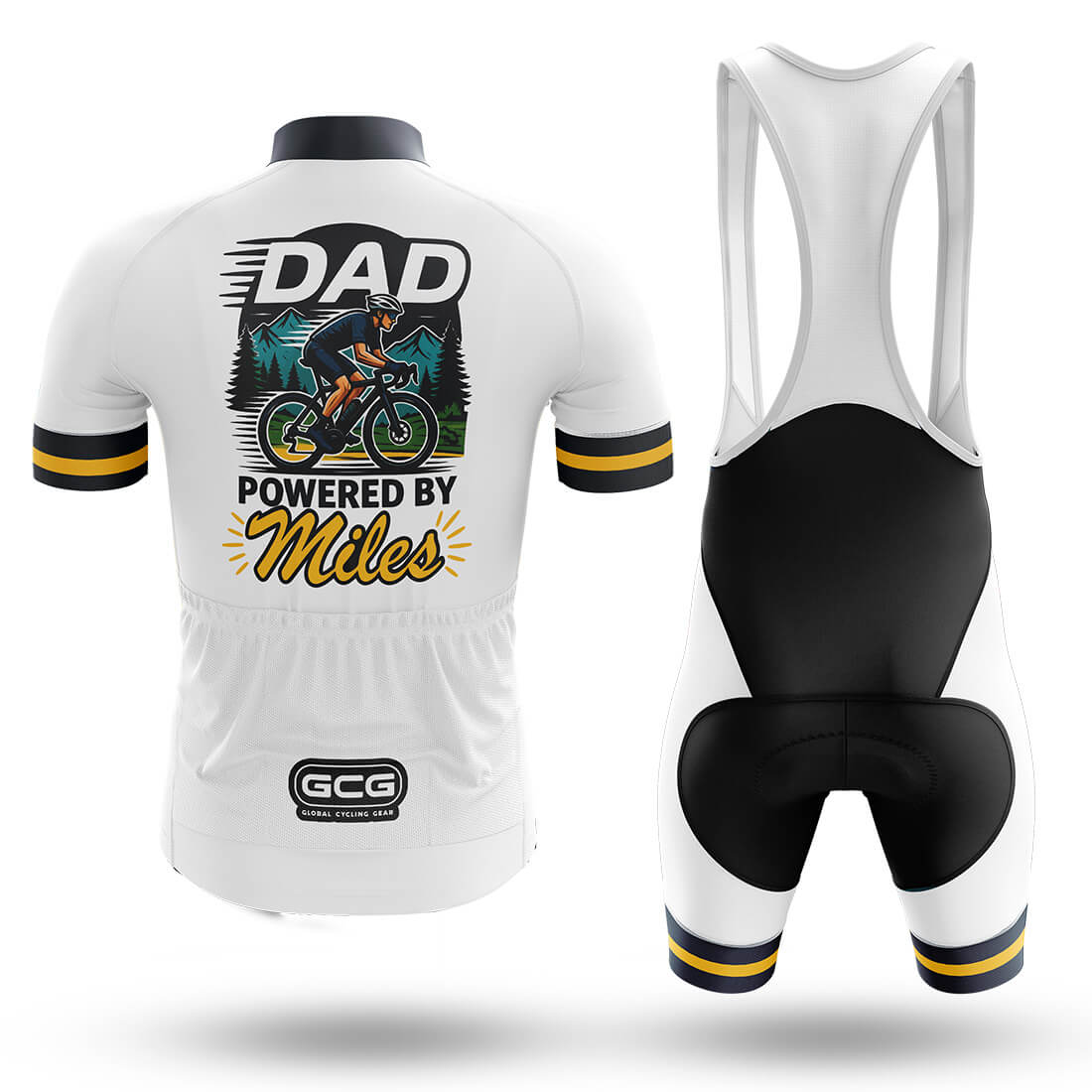 Dad Powered By Miles - Men's Cycling Kit