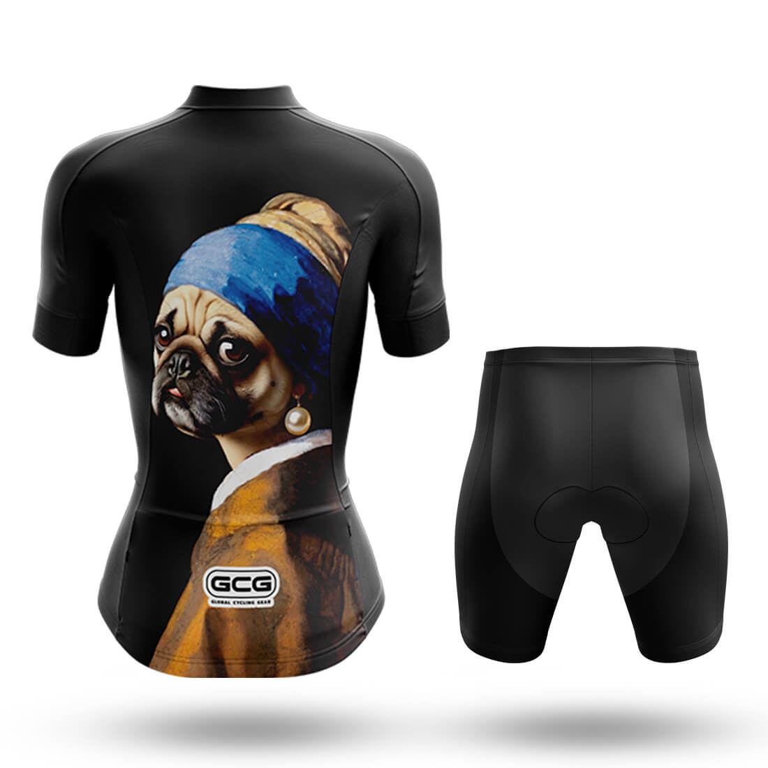 Pearl Earring Pug Dog - Women's Cycling Kit