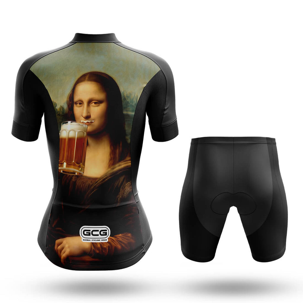 Mona Lisa Drinking Beer - Women's Cycling Kit