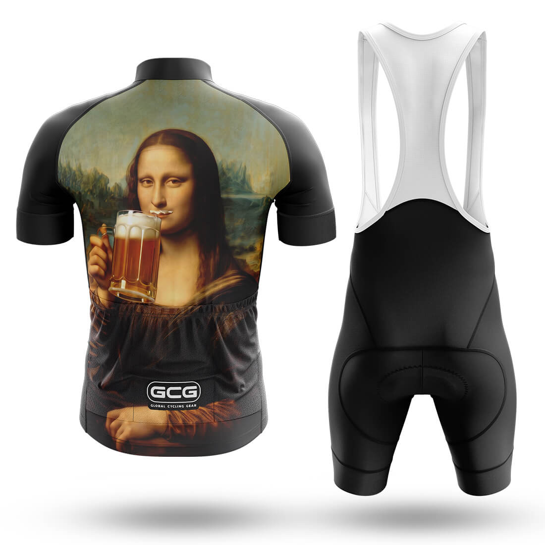 Mona Lisa Drinking Beer - Men's Cycling Kit