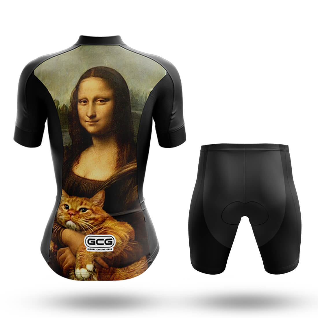 Mona Lisa With Orange Cat - Women's Cycling Kit