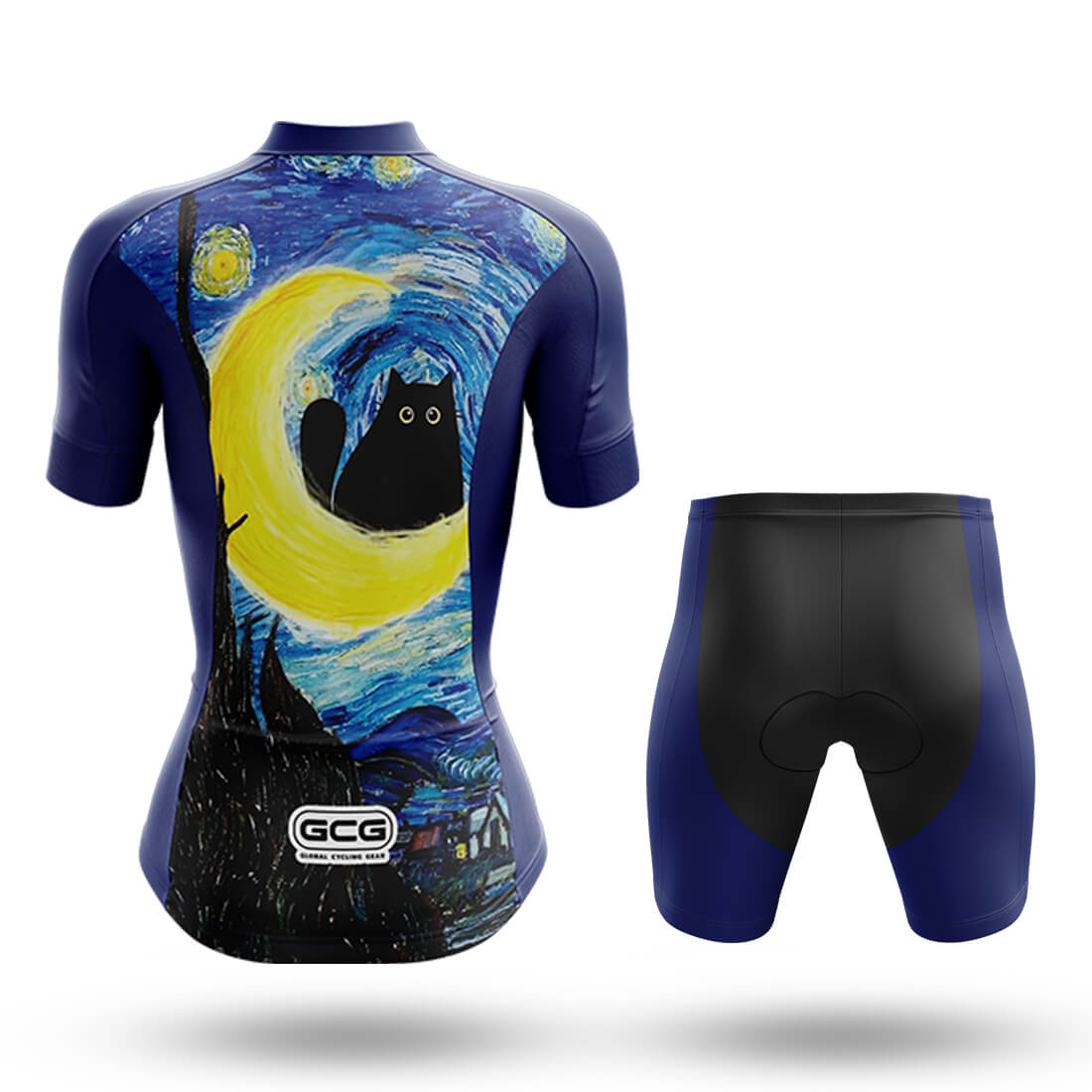 Starry Night Cat - Women's Cycling Kit
