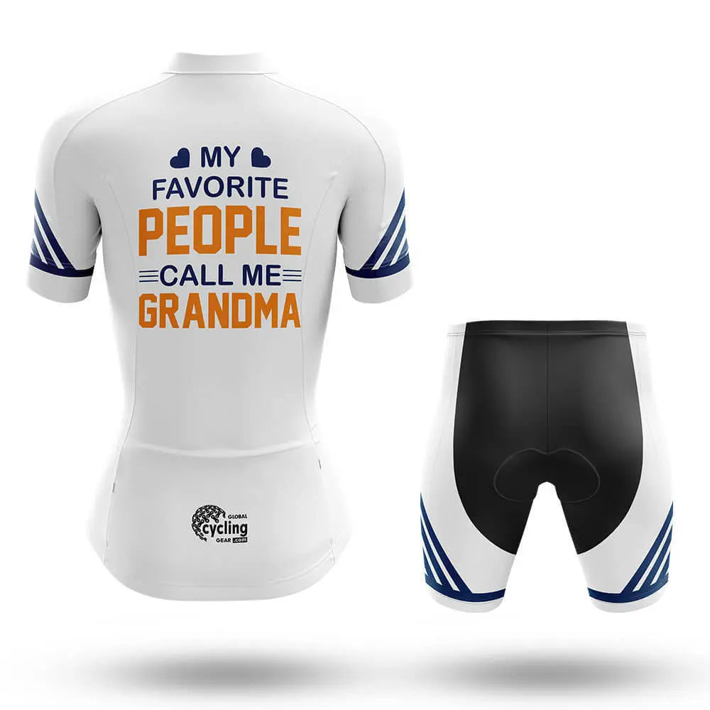 Call Me Grandma - White - Women Cycling Kit