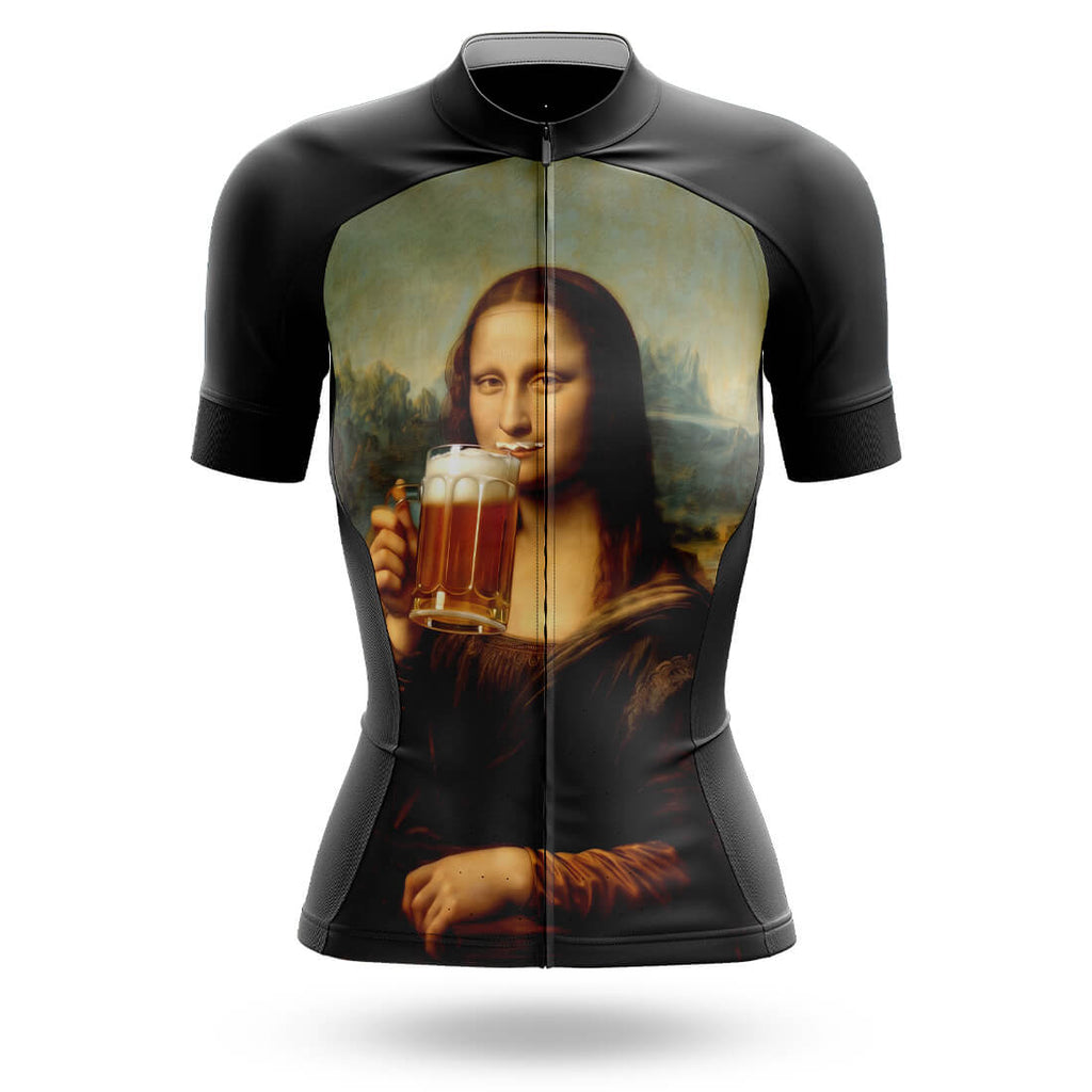 Mona Lisa Drinking Beer - Women's Cycling Kit
