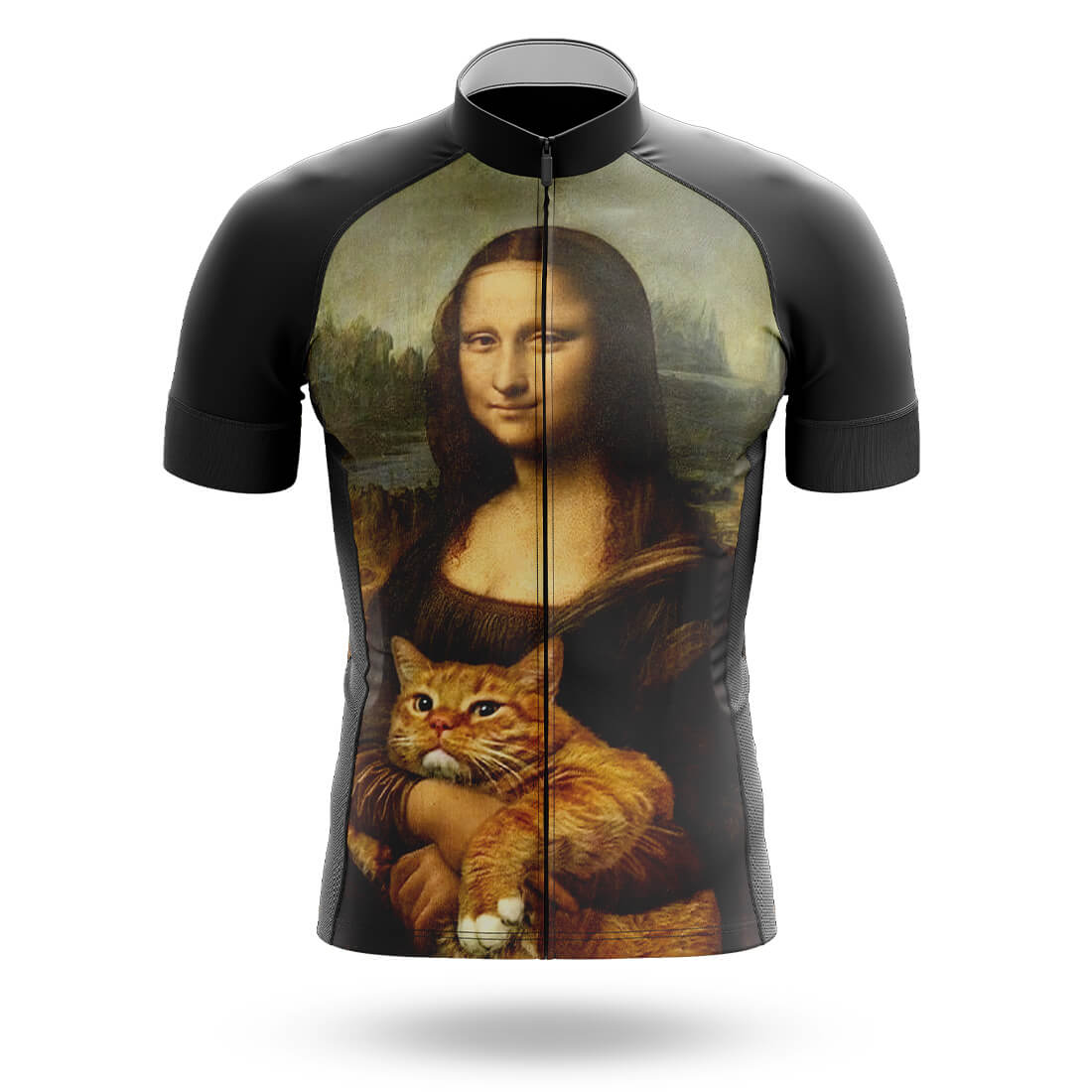 Mona Lisa With Orange Cat - Men's Cycling Kit