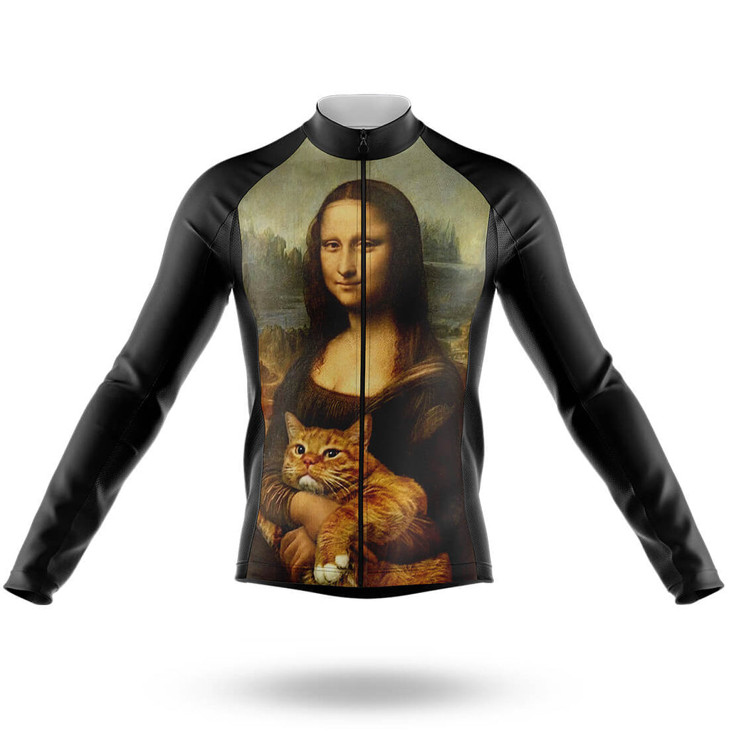 Mona Lisa With Orange Cat - Men's Cycling Kit