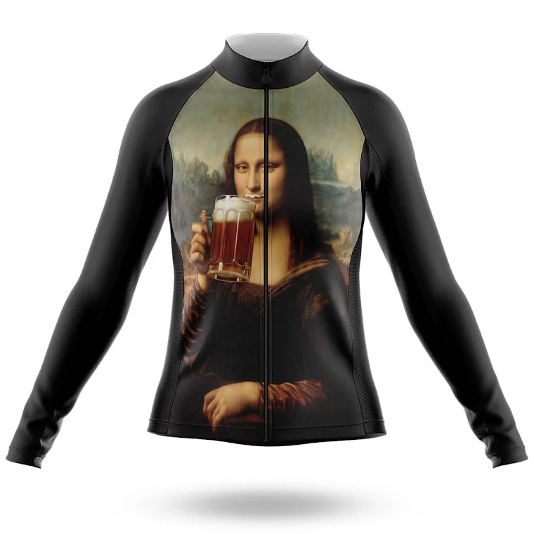 Mona Lisa Drinking Beer - Women's Cycling Kit