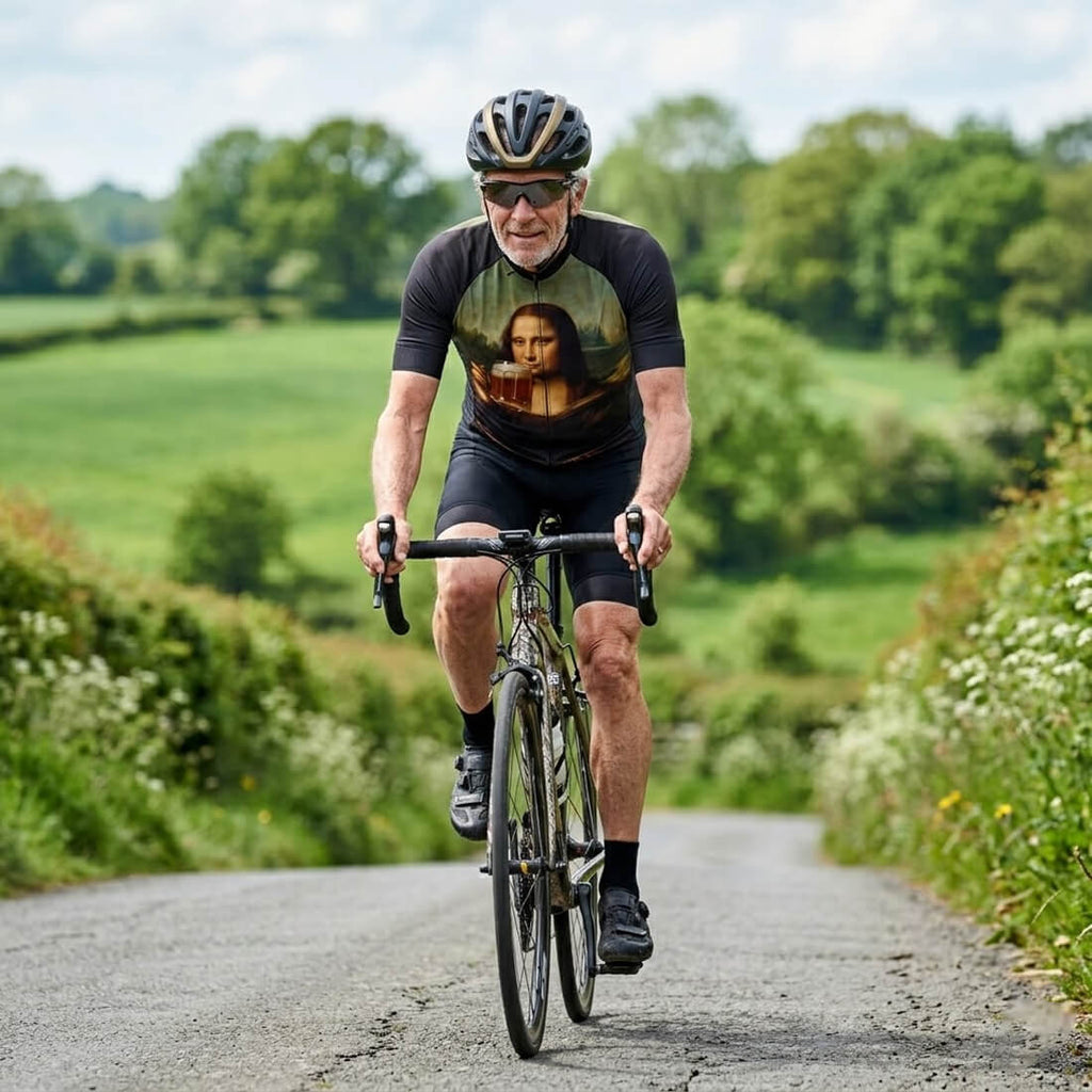 Mona Lisa Drinking Beer - Men's Cycling Kit
