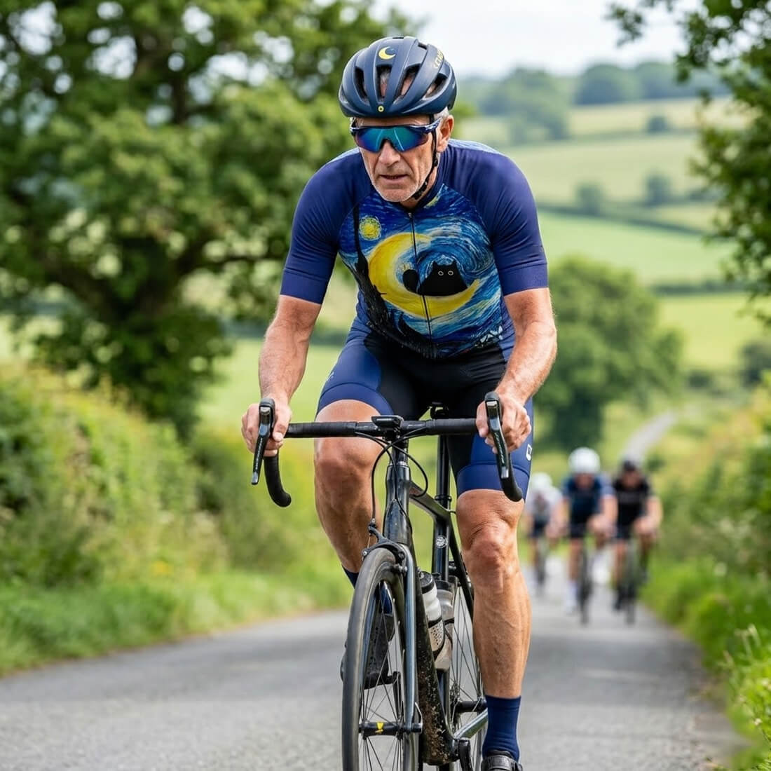 Starry Night Cat - Men's Cycling Kit