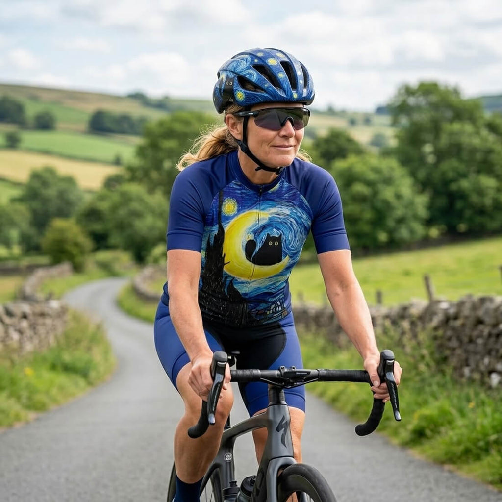 Starry Night Cat - Women's Cycling Kit