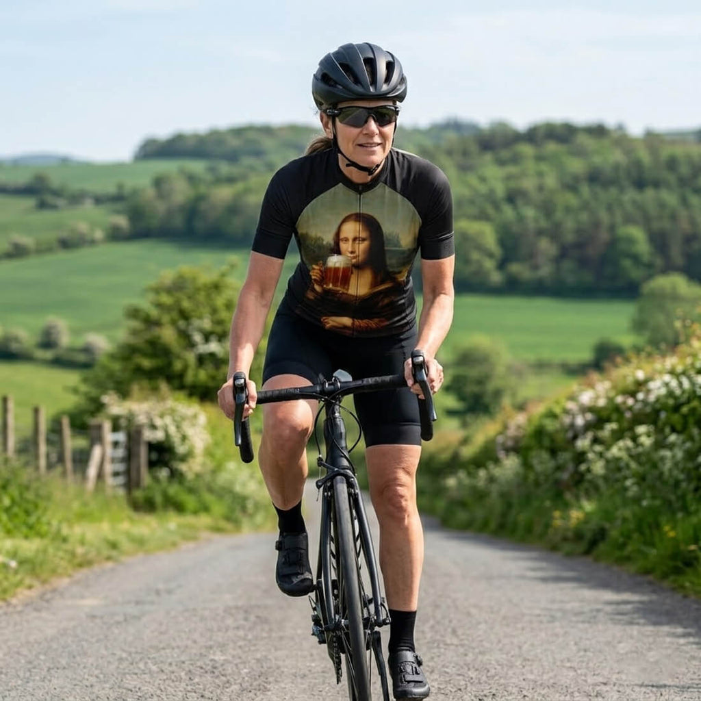 Mona Lisa Drinking Beer - Women's Cycling Kit