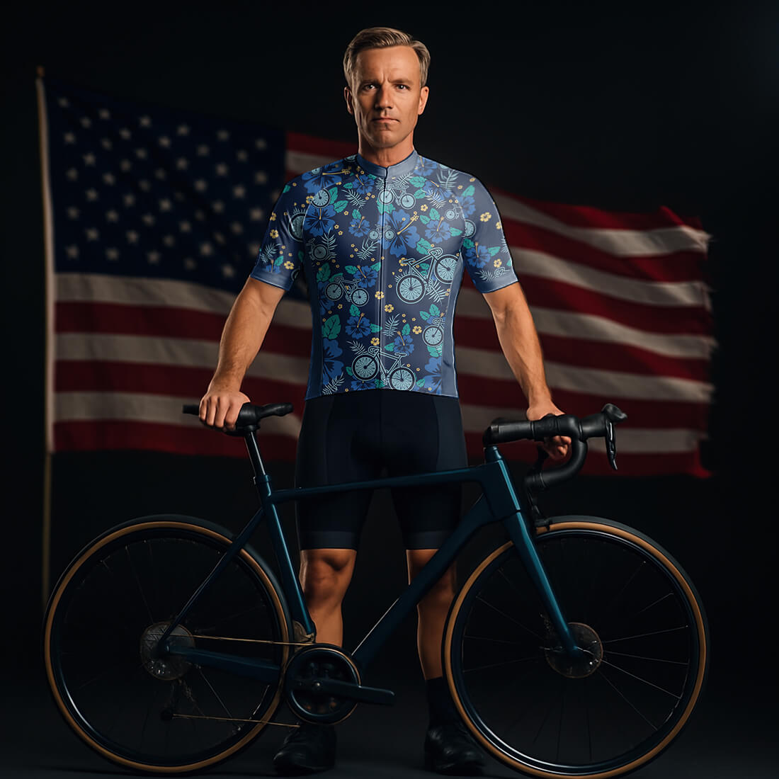 Floral Cycling Jersey for Men
