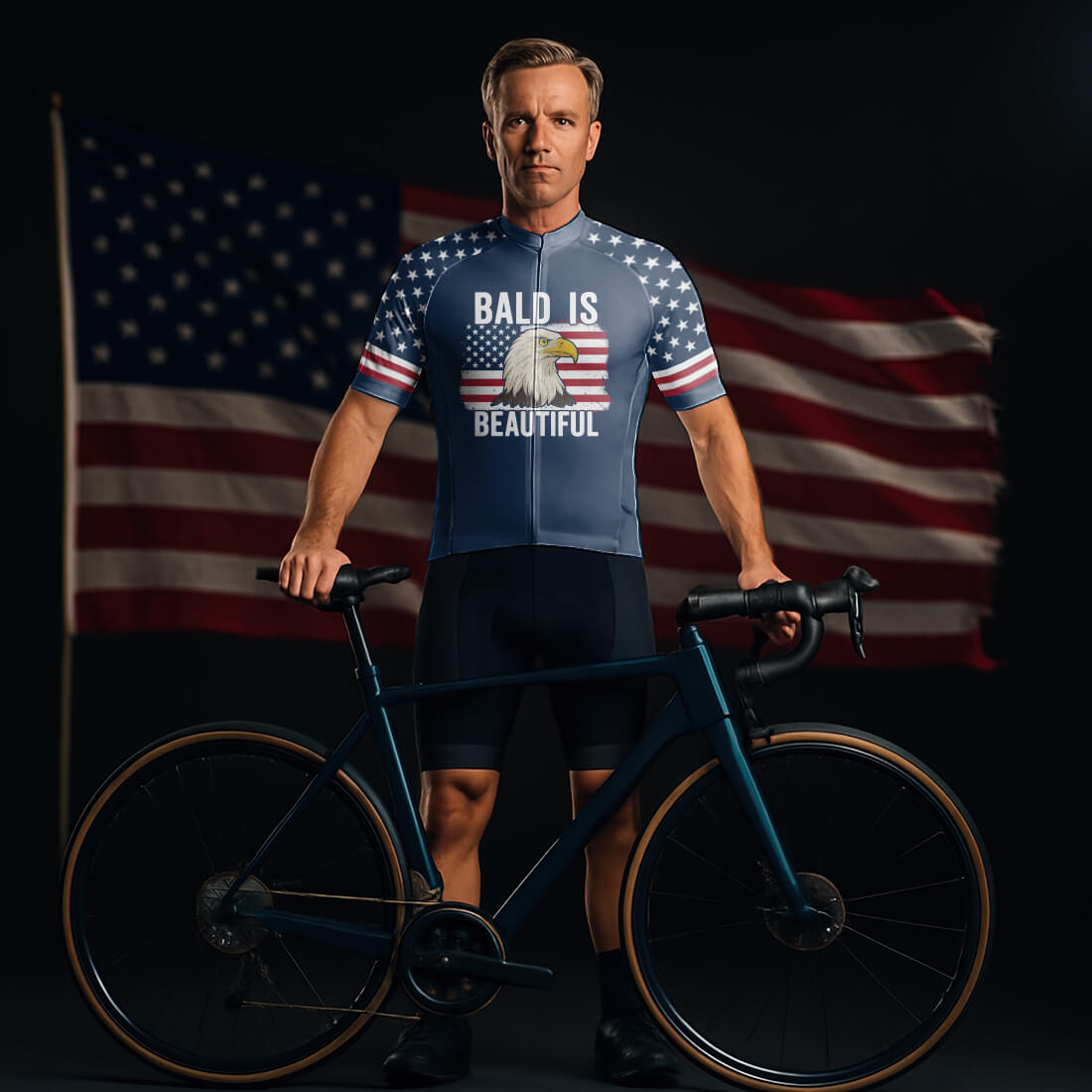 Funny 4th of July Cycling Jersey for Men