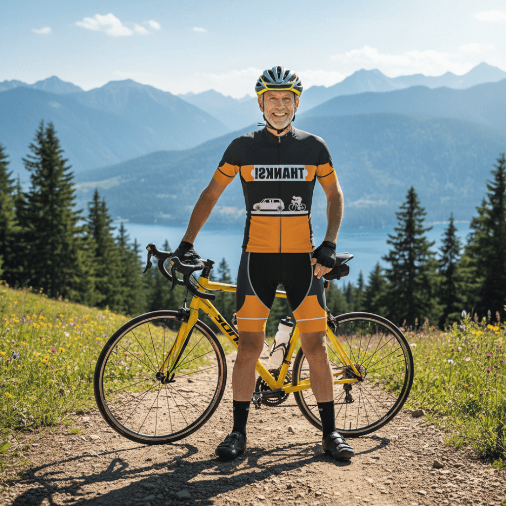 Funny Cycling Jersey With Arm Sleeves Don't Run Me Over Black Orange Mens Bike Jersey