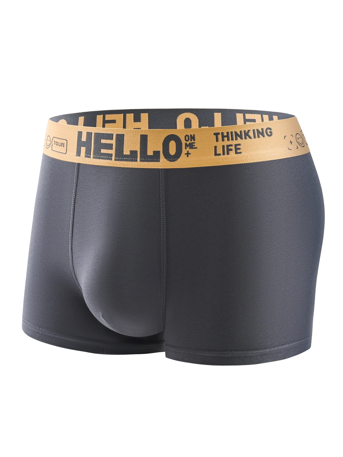 4-Pack Men's Boxer Briefs Soft Comfortable Classic Hello Print Underwear Simple Sporty Fashionable Men's Boxer Shorts