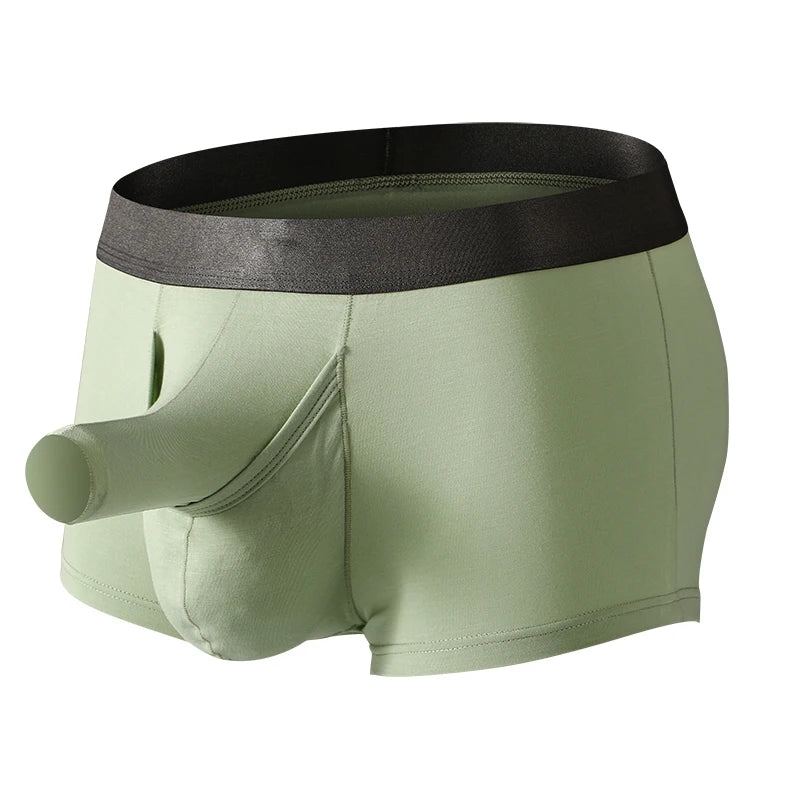 Men Boxers Sexy Underwear Long Penis Pouch Boxershorts Underpants Male hombre Elephant Bulge Panties Lingerie