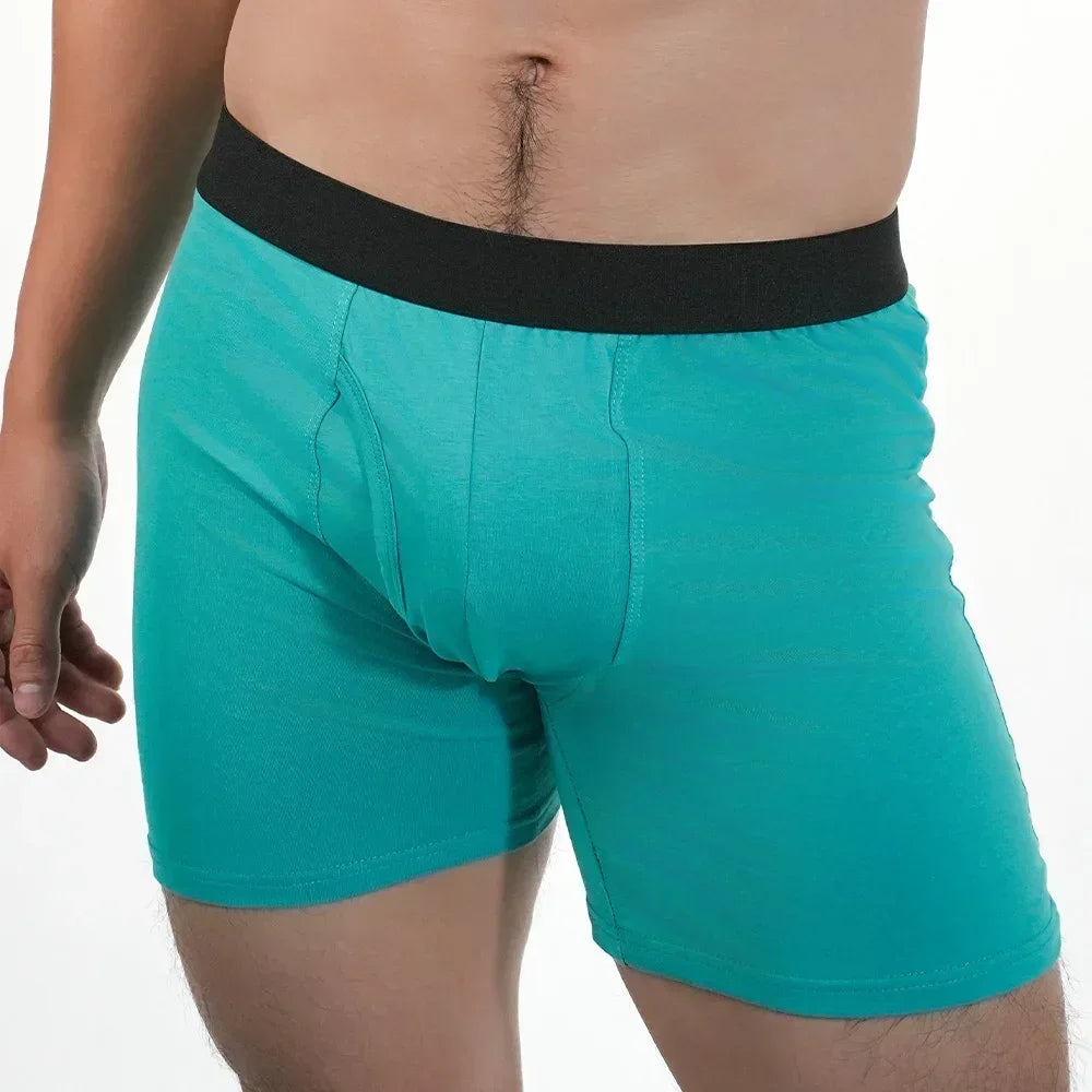 Man Mid-Long Boxer Shorts Sport Underwear Cotton Underpants Sexy Boxershorts Breathable Panties Large Boxers Hombre Men's Gifts