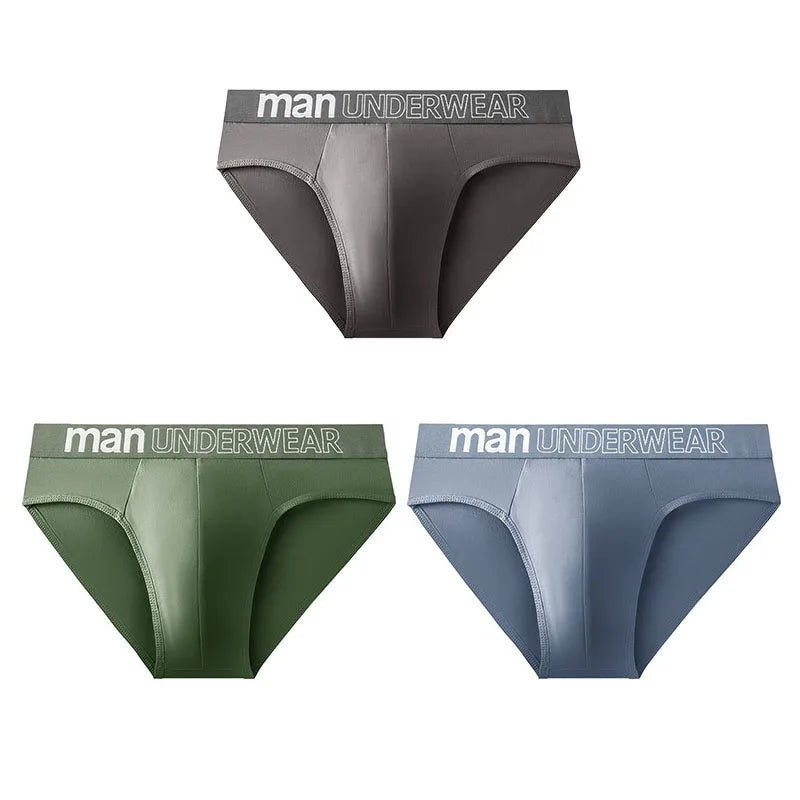 3 Pcs/Lot Men's Letter Briefs Underwear Comfortable Panties Shorts Sexy Gifts for Man Underpants