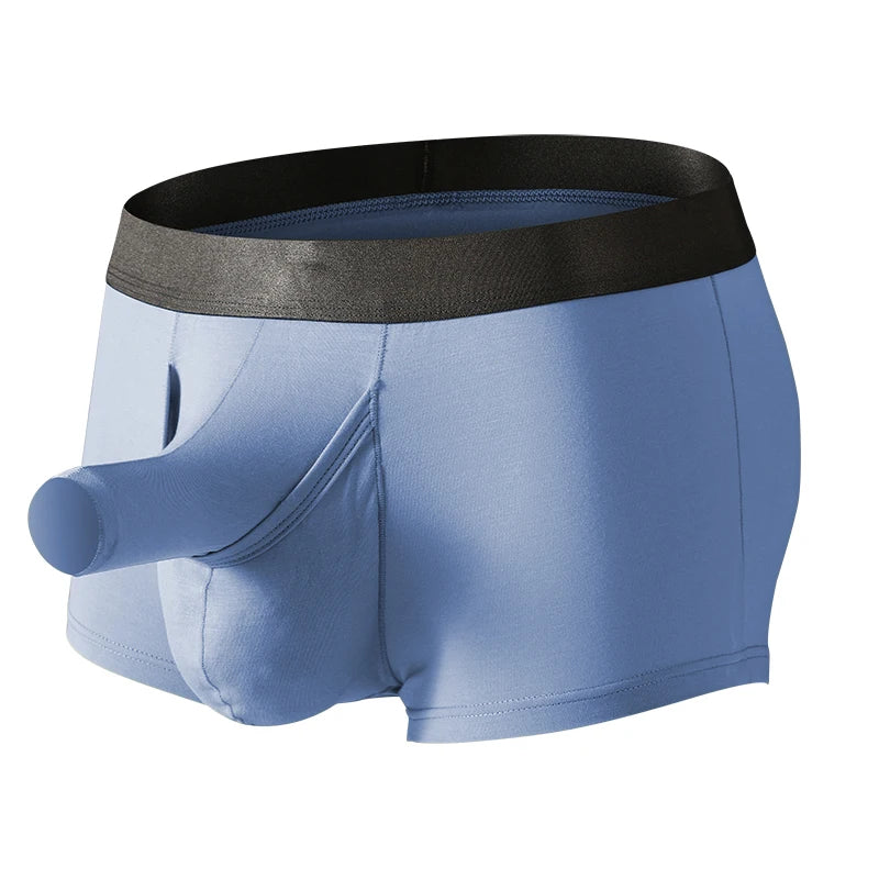 Men Boxers Sexy Underwear Long Penis Pouch Boxershorts Underpants Male hombre Elephant Bulge Panties Lingerie