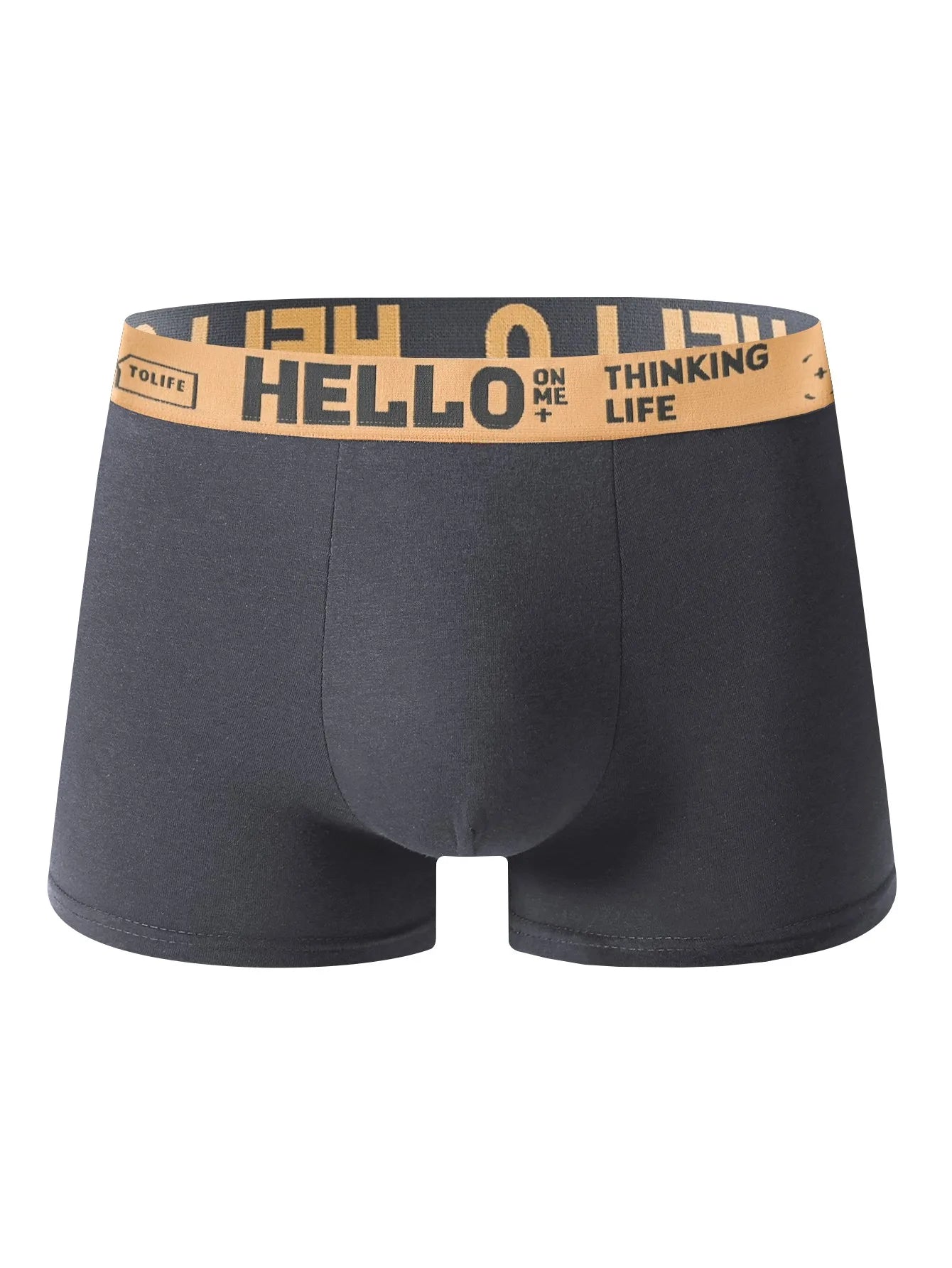 4-Pack Men's Boxer Briefs Soft Comfortable Classic Hello Print Underwear Simple Sporty Fashionable Men's Boxer Shorts