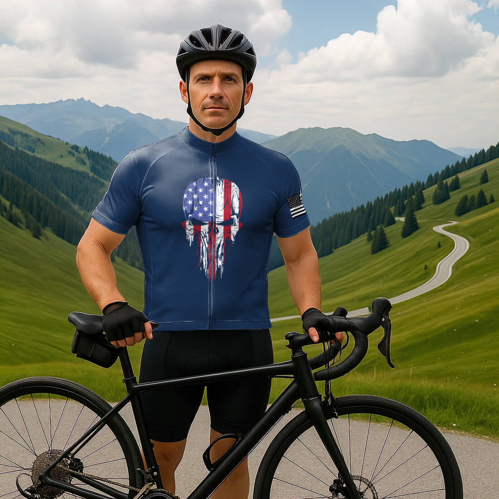 USA Skull Cycling Jersey for Men
