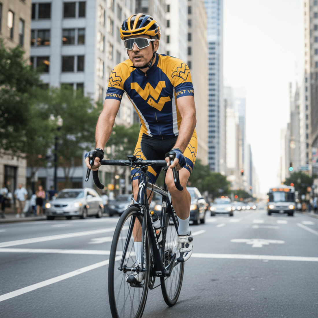 WVU Cycling Jersey for Men