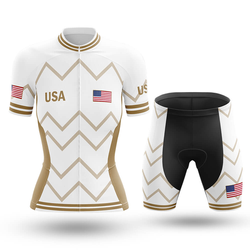 USA - Women V17 - White - Cycling Kit