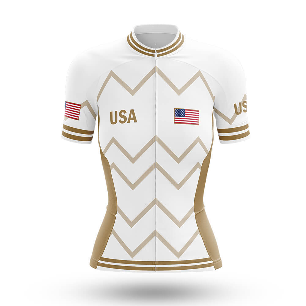 USA - Women V17 - White - Cycling Kit